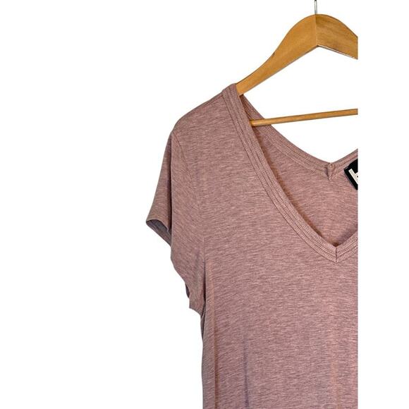 Nordstrom H by Bordeaux Women's Super Soft V-Neck Stretch Tee Size XL Pink Gray - Picture 3 of 9